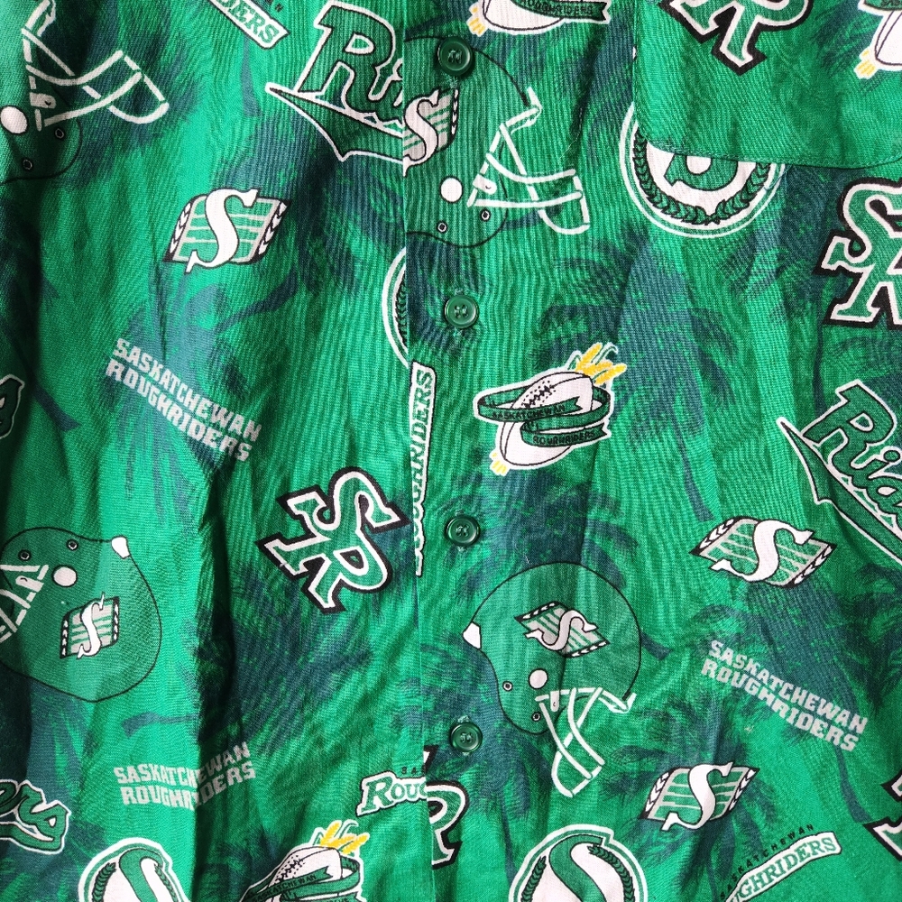 Saskatchewan Roughriders Button Up Shirt CFL Football Youth XL - Picture 2 of 8